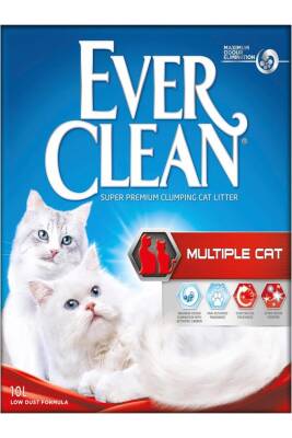 Multiple Cat Ekstra Güçlü Topaklanan Kedi Kumu, Eşsiz Aktif Karbon Teknolojisi, 10 L - 1